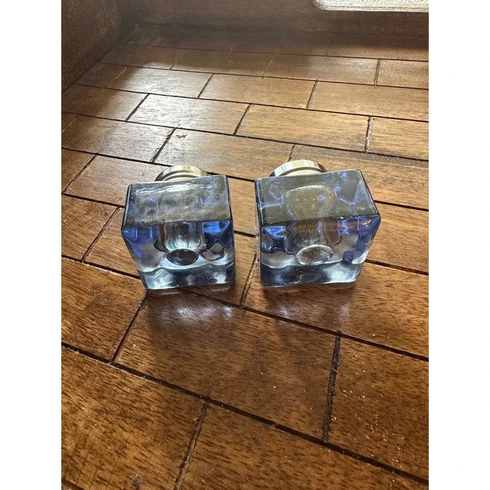 Vintage Pottery‎ Barn Monterey Salt Pepper Shakers Glass Stainless Steel